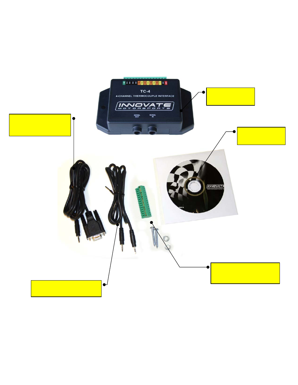 Kit contents | Innovate Motorsports TC-4 User Manual | Page 10 / 11