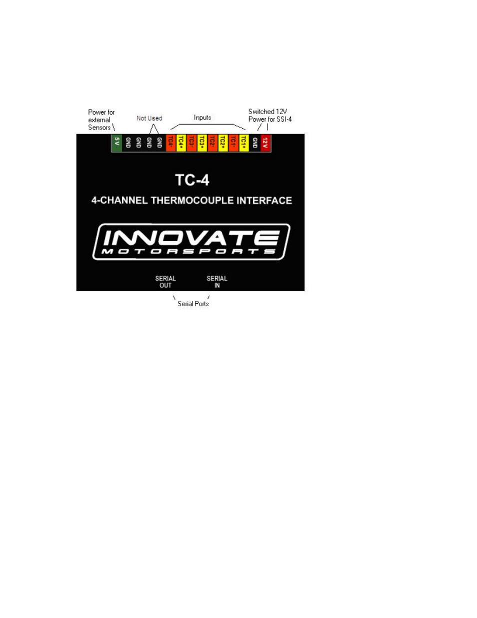 Connecting the tc-4 | Innovate Motorsports TC-4 User Manual | Page 5 / 11