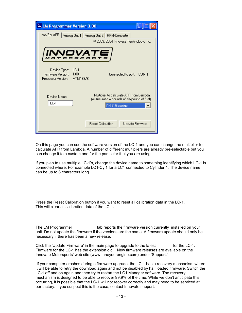 Innovate Motorsports LC-1 User Manual | Page 13 / 24
