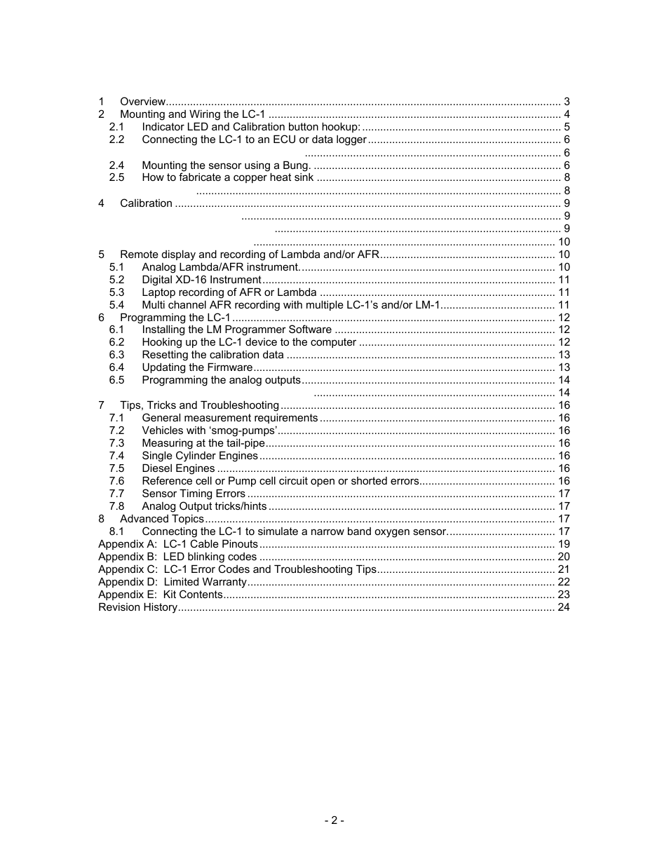 Innovate Motorsports LC-1 User Manual | Page 2 / 24