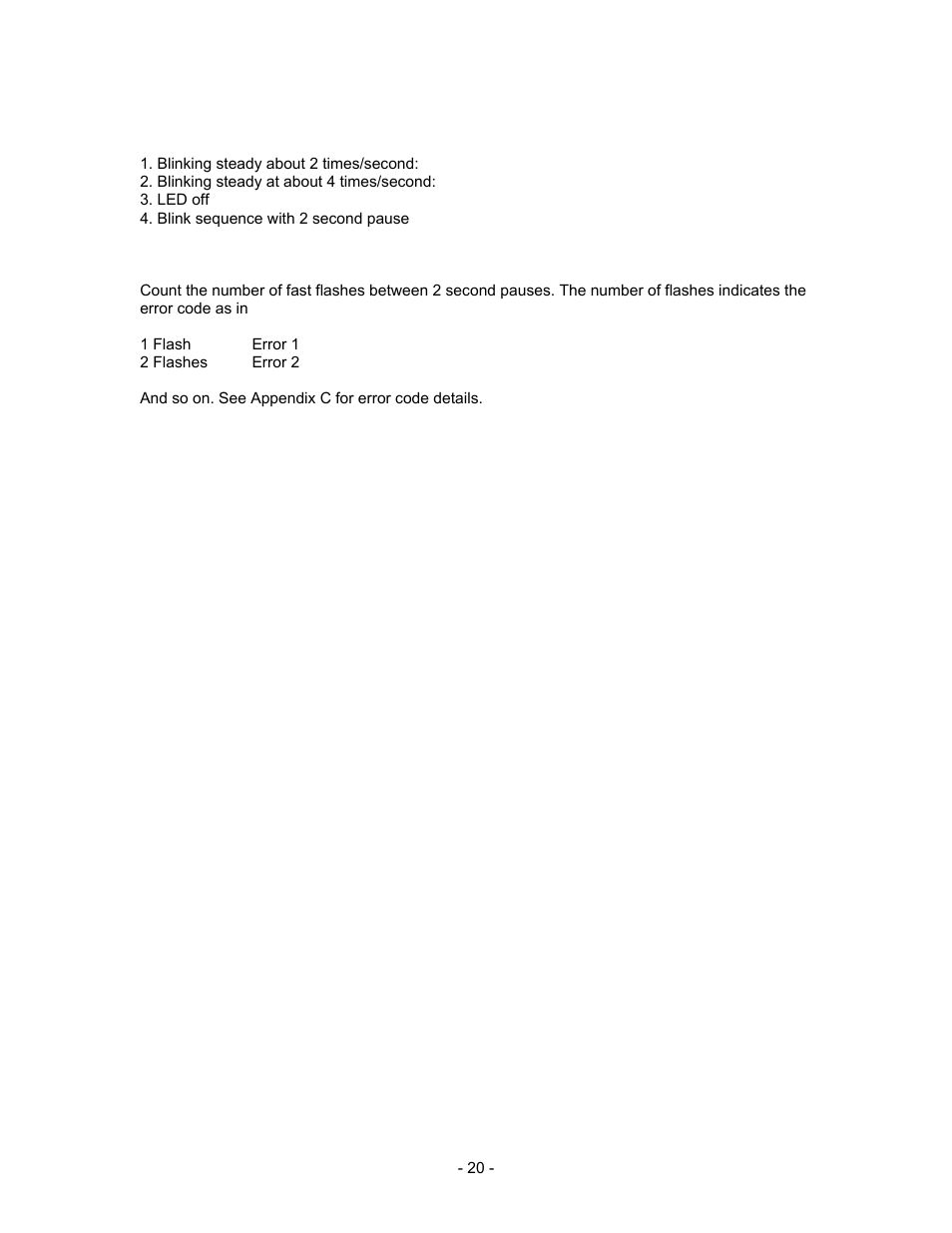Appendix b: led blinking codes | Innovate Motorsports LC-1 User Manual | Page 20 / 24