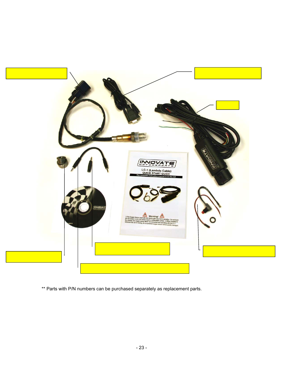 Appendix e: kit contents | Innovate Motorsports LC-1 User Manual | Page 23 / 24