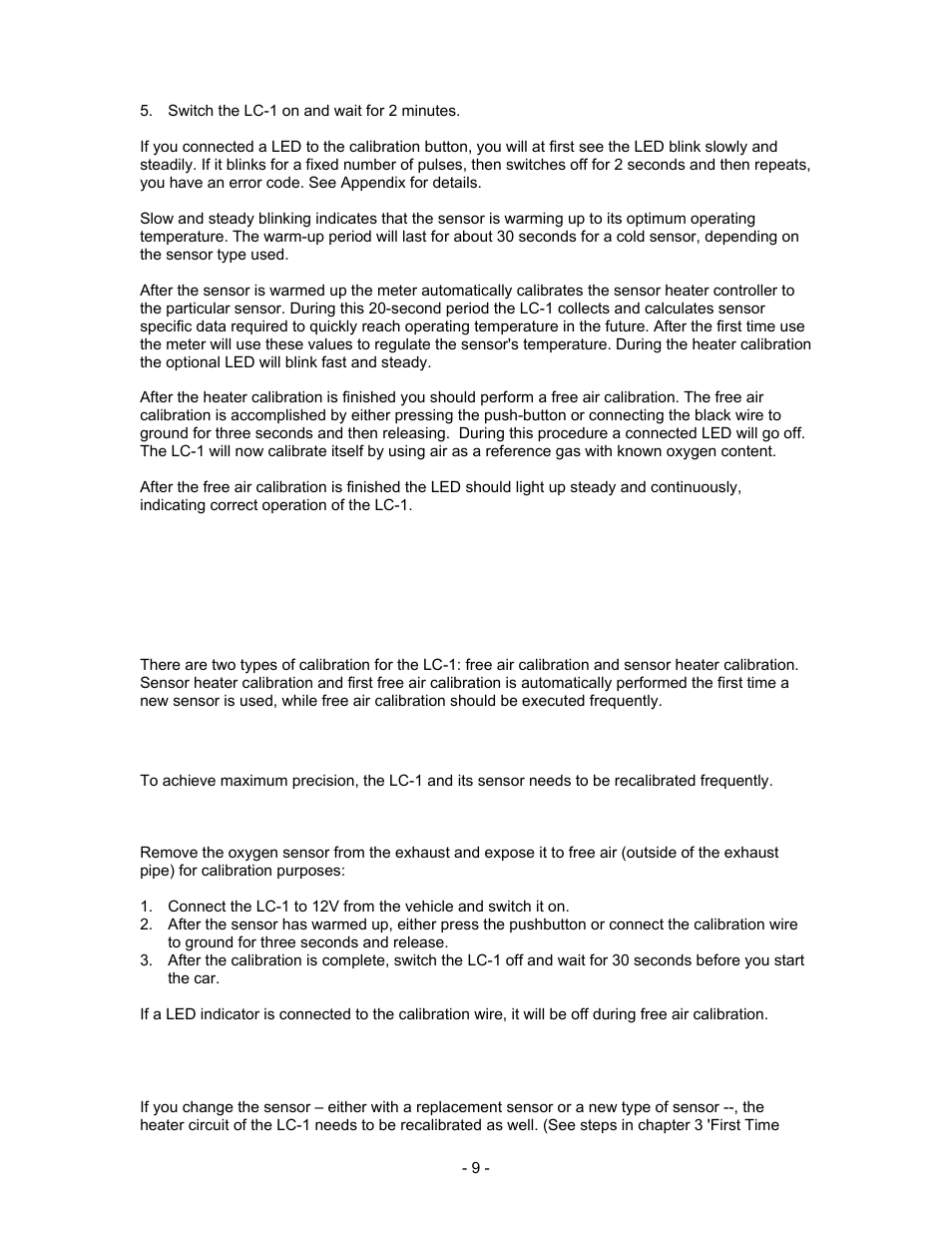 4 calibration | Innovate Motorsports LC-1 User Manual | Page 9 / 24