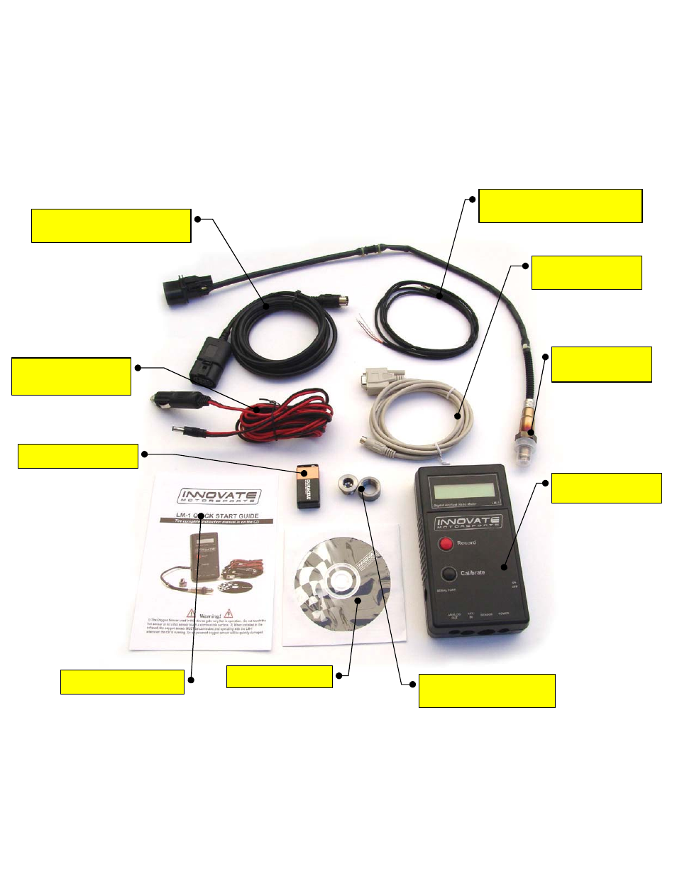 Kit contents | Innovate Motorsports LM-1 Digital Air/Fuel Ratio (Lambda) Meter User Manual | Page 18 / 26