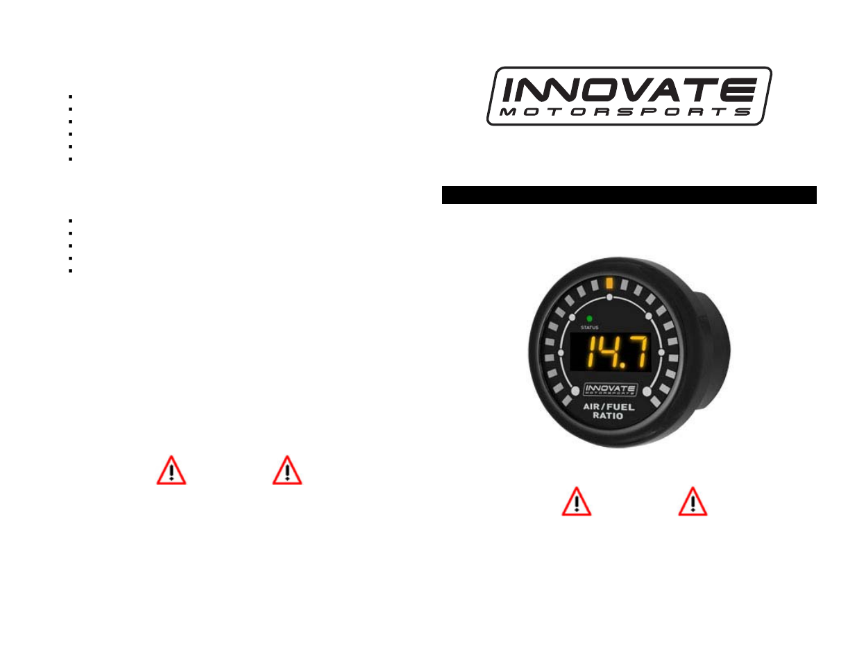 Innovate Motorsports MTX-L Quick Start Guide User Manual | 2 pages