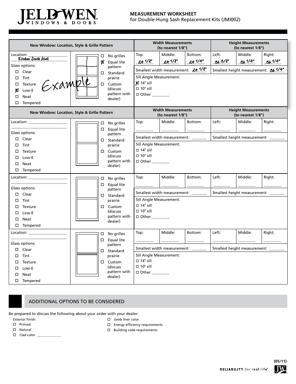 JELD-WEN JMI002 Double-Hung Sash Replacement Kits User Manual | Page 2 / 2