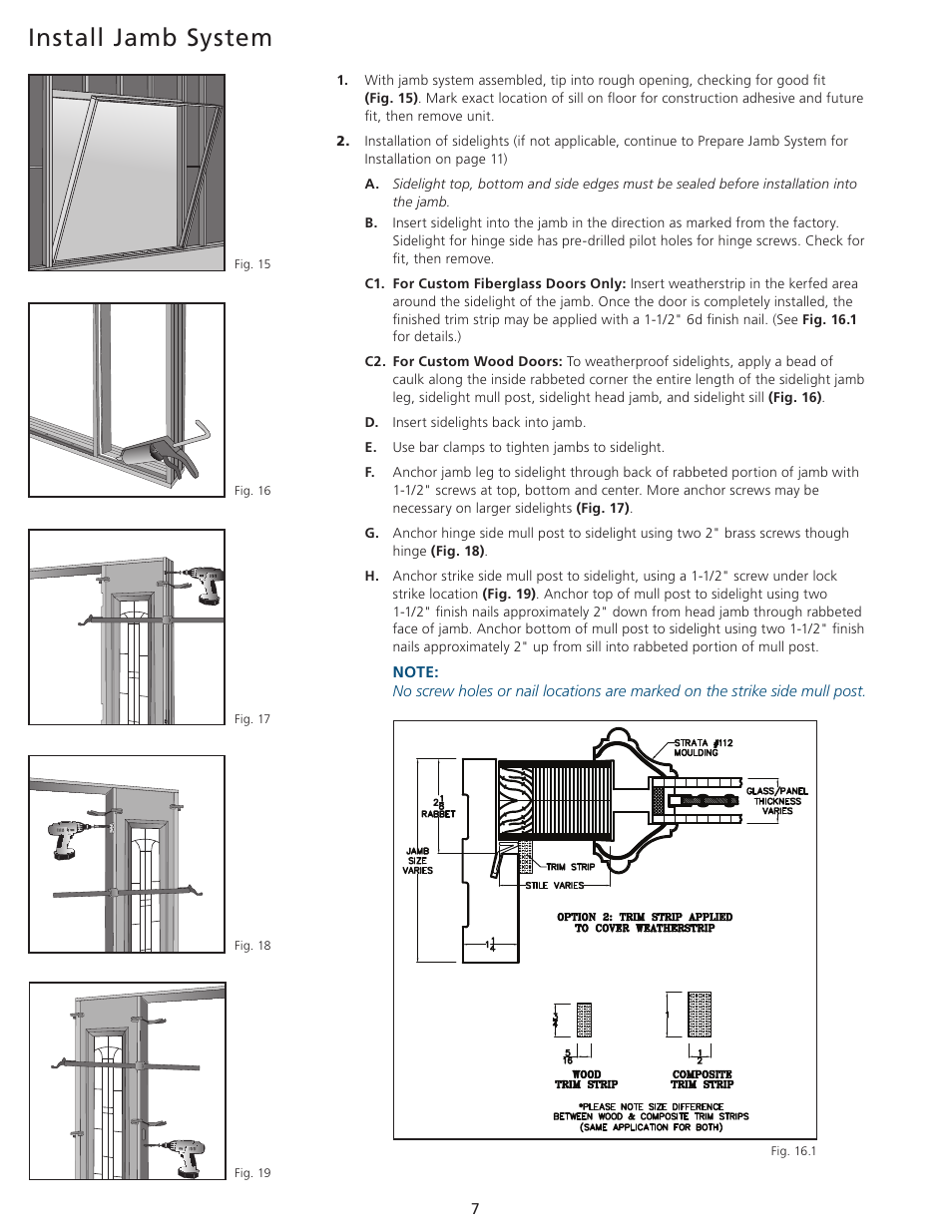Install jamb system | JELD-WEN JII100 Custom Wood and Fiberglass Door Systems User Manual | Page 7 / 12