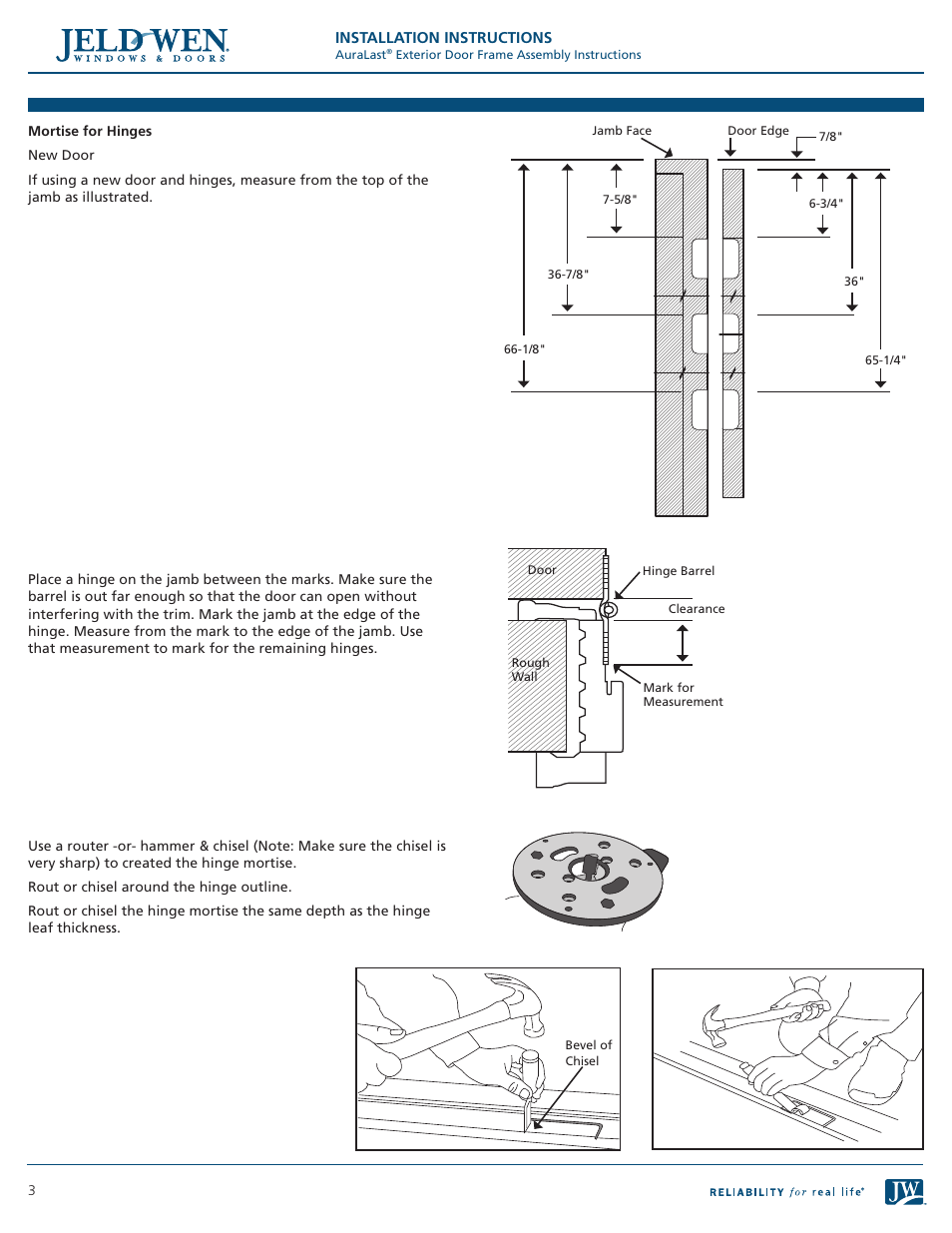 JELD-WEN AuraLast Exterior Door Frame User Manual | Page 3 / 7