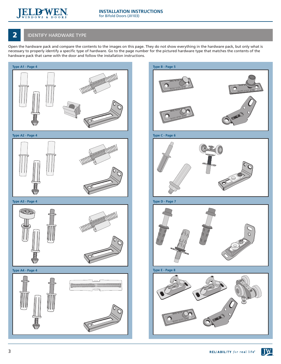 JELD-WEN JII103 Bifold Doors User Manual | Page 3 / 9
