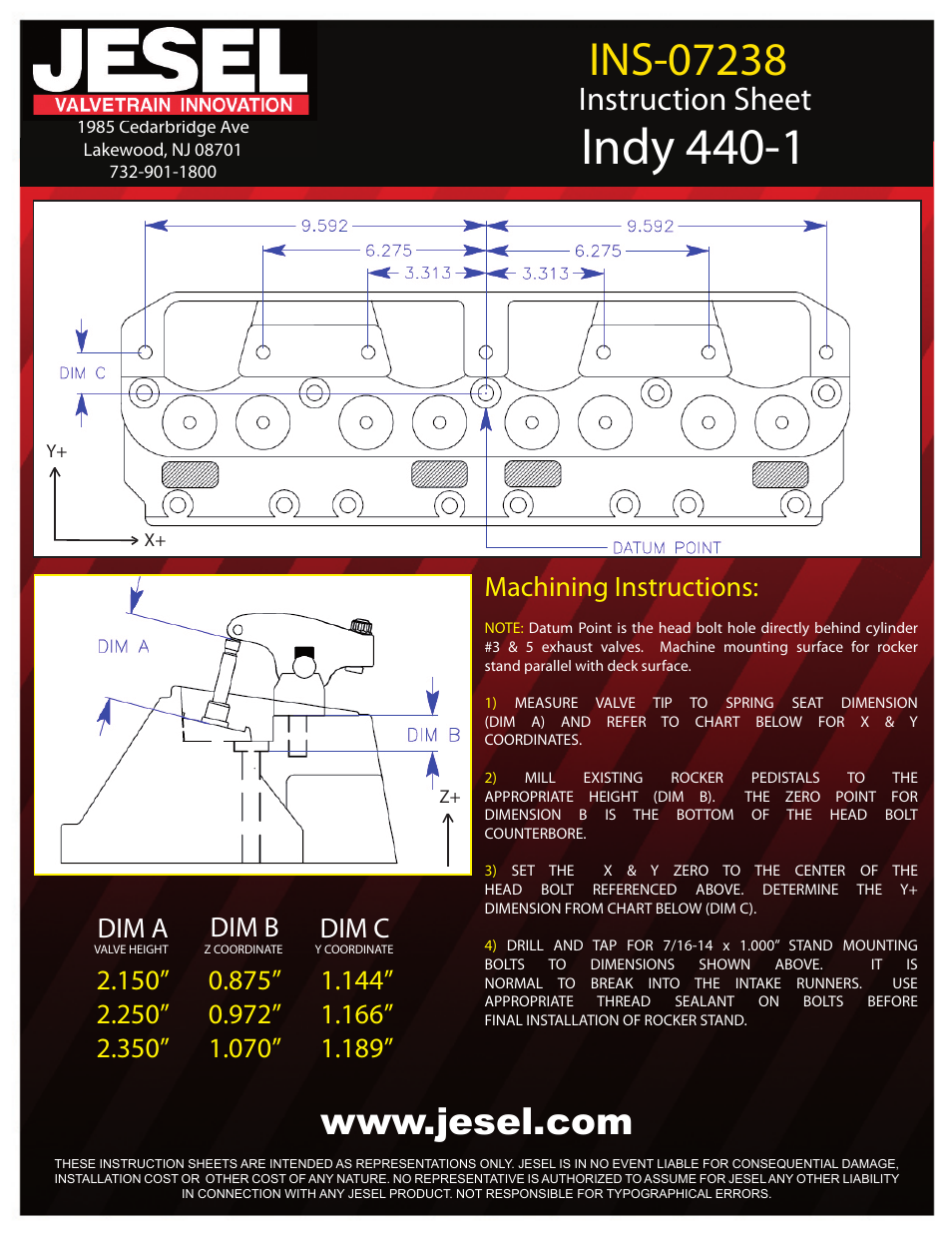Jesel INS-07238 Indy 440-1 User Manual | 2 pages