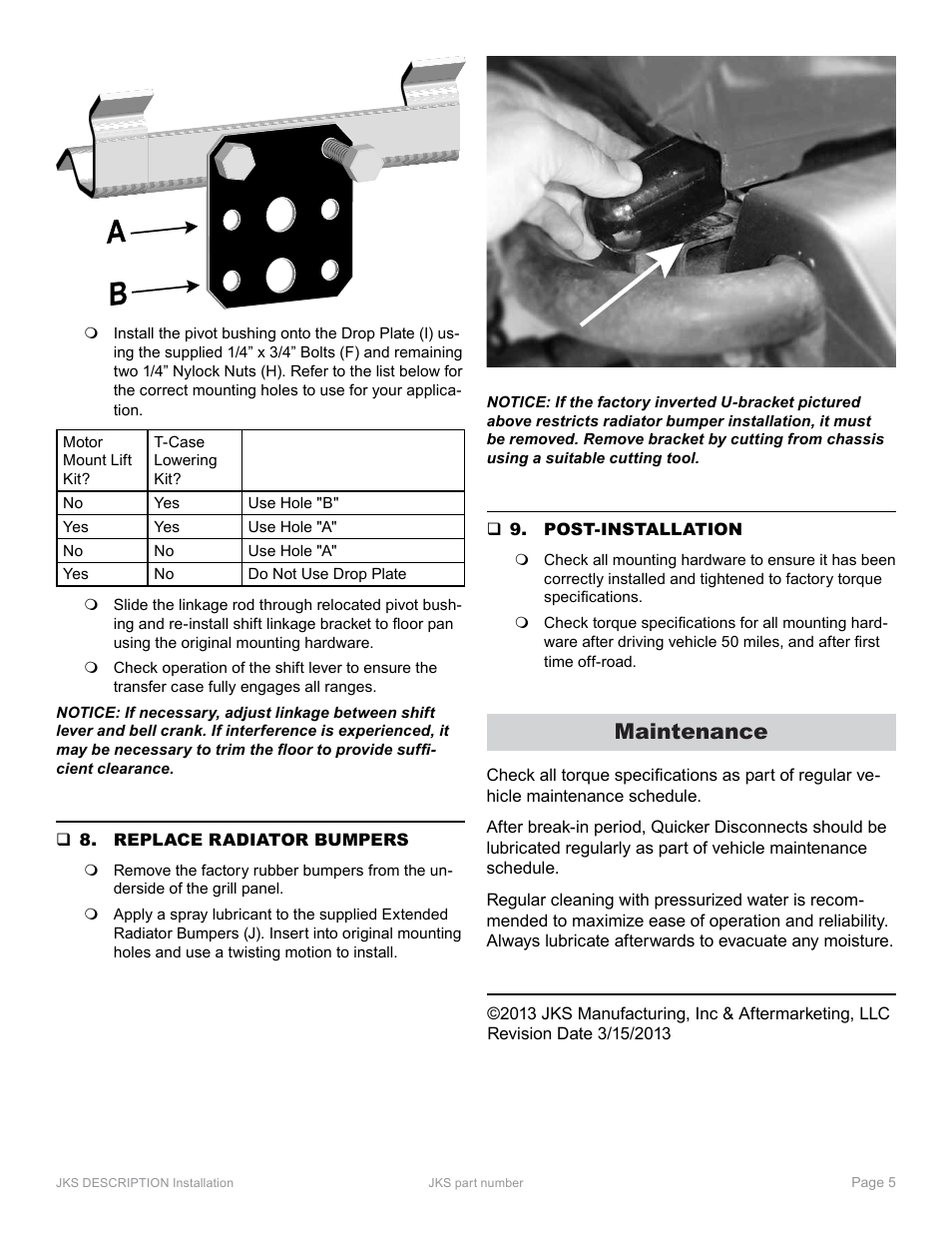 Maintenance | JKS 9904 User Manual | Page 5 / 5