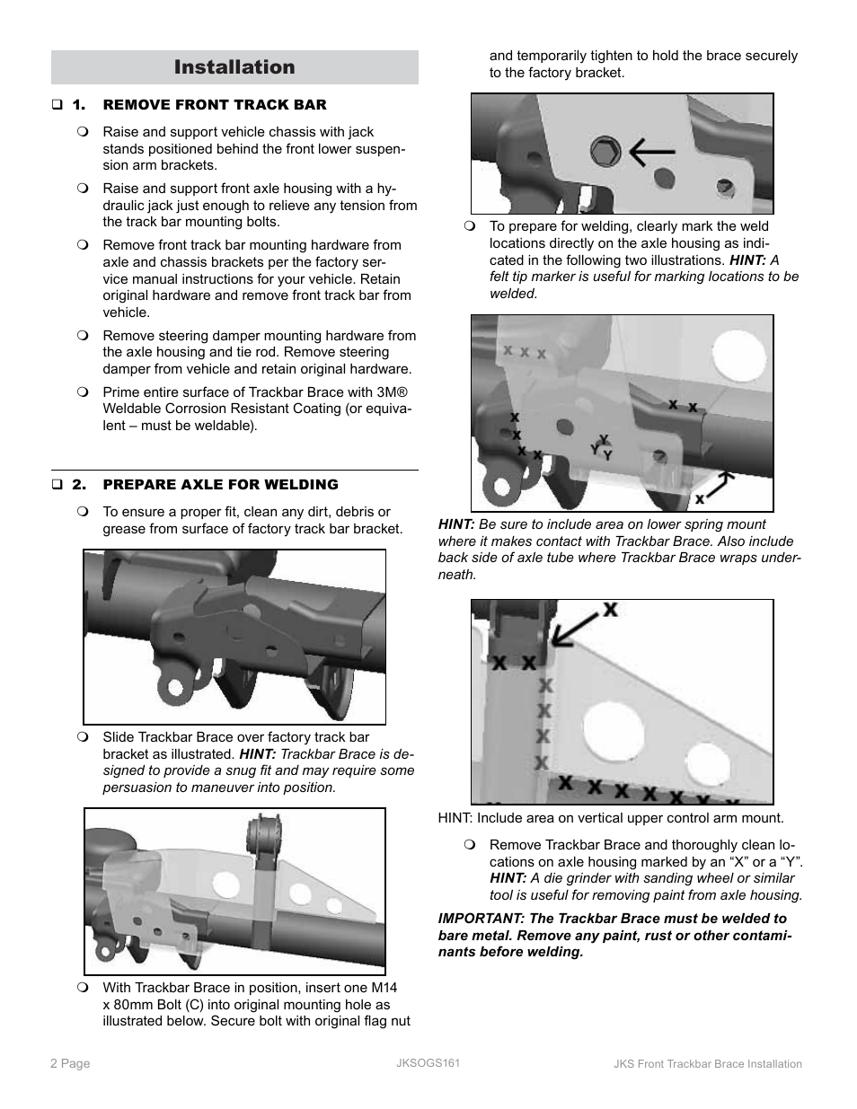 Installation | JKS OGS161 User Manual | Page 2 / 4