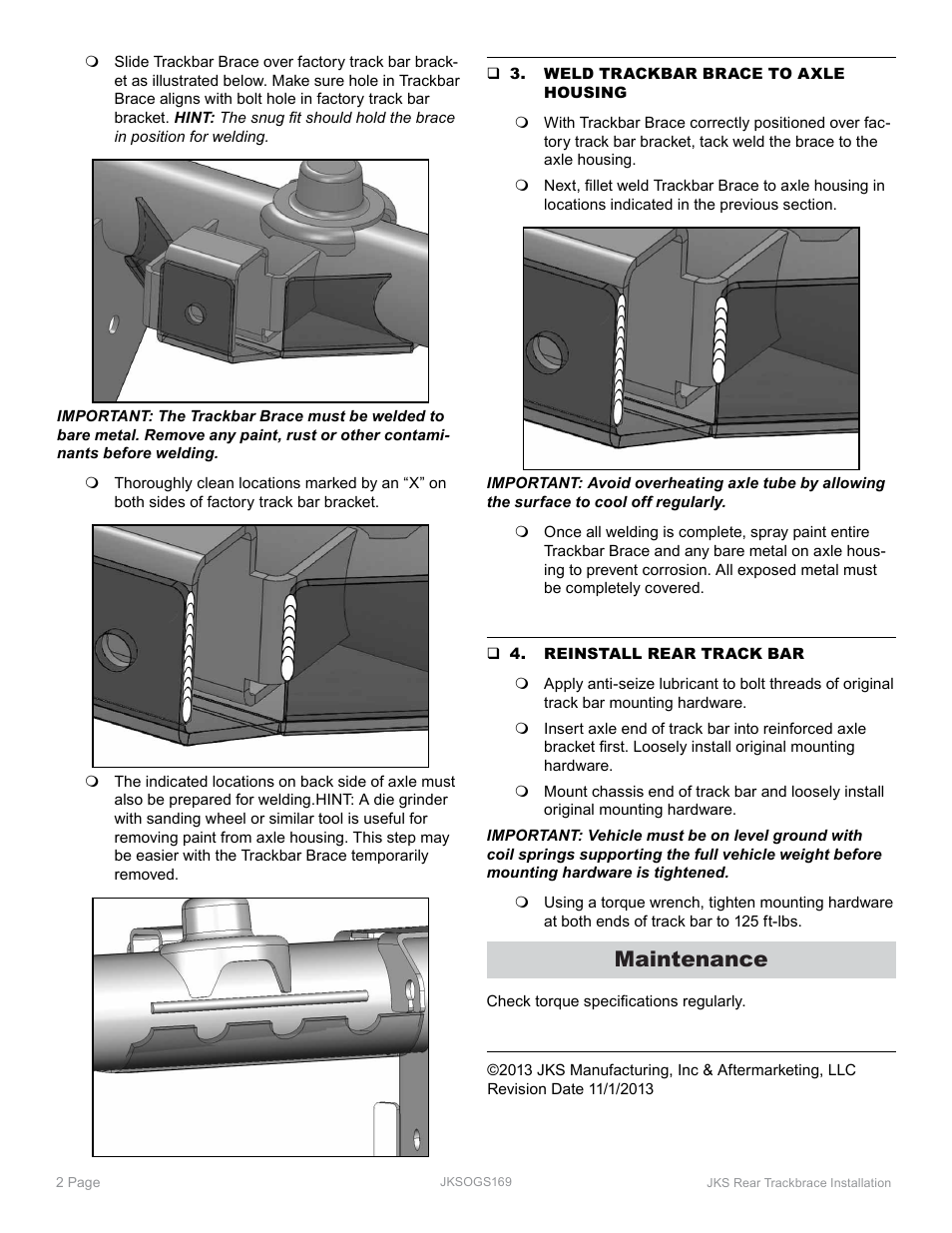 Maintenance | JKS OGS169 User Manual | Page 2 / 2