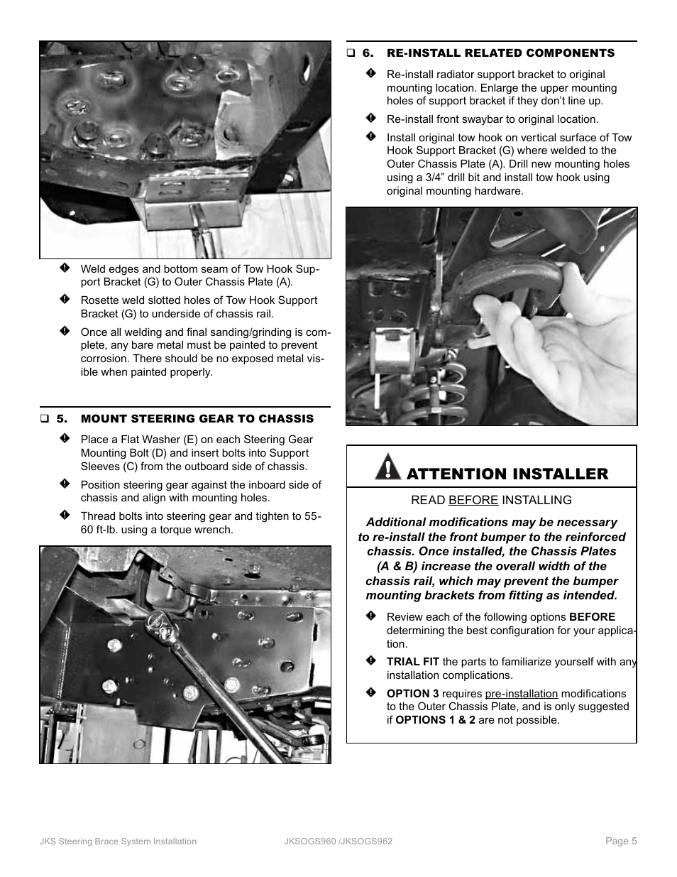 Attention installer | JKS OGS962 User Manual | Page 5 / 6