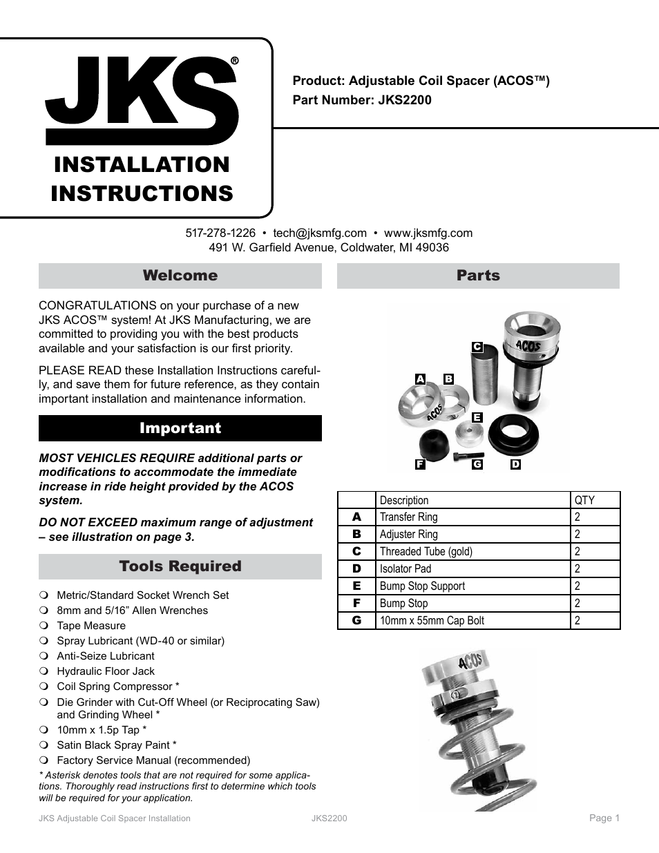 JKS 2200 User Manual | 4 pages