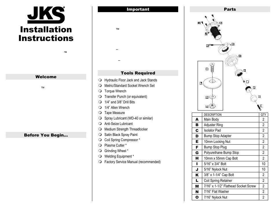 JKS 2570 User Manual | 4 pages