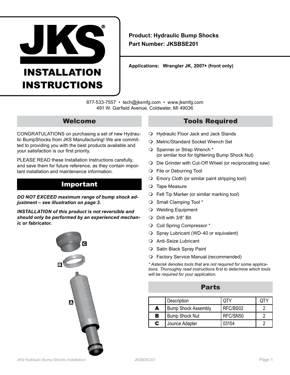 JKS BSE201 User Manual | 5 pages