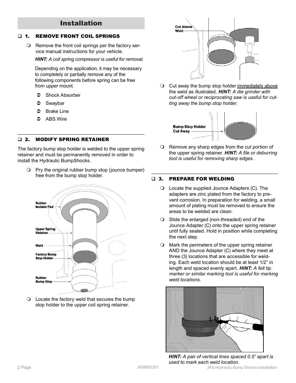Installation | JKS BSE201 User Manual | Page 2 / 5