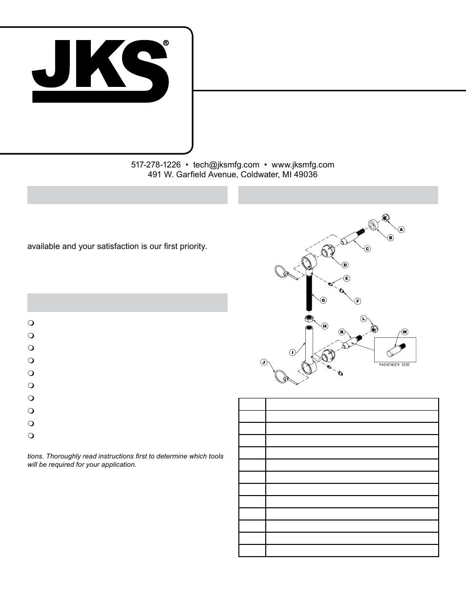 JKS 2034 User Manual | 6 pages