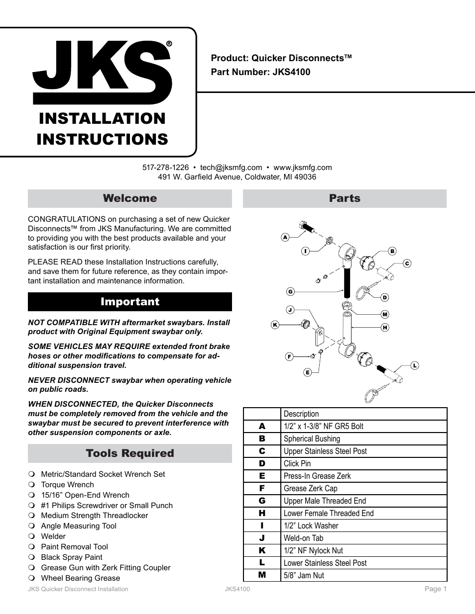 JKS 4100 User Manual | 4 pages