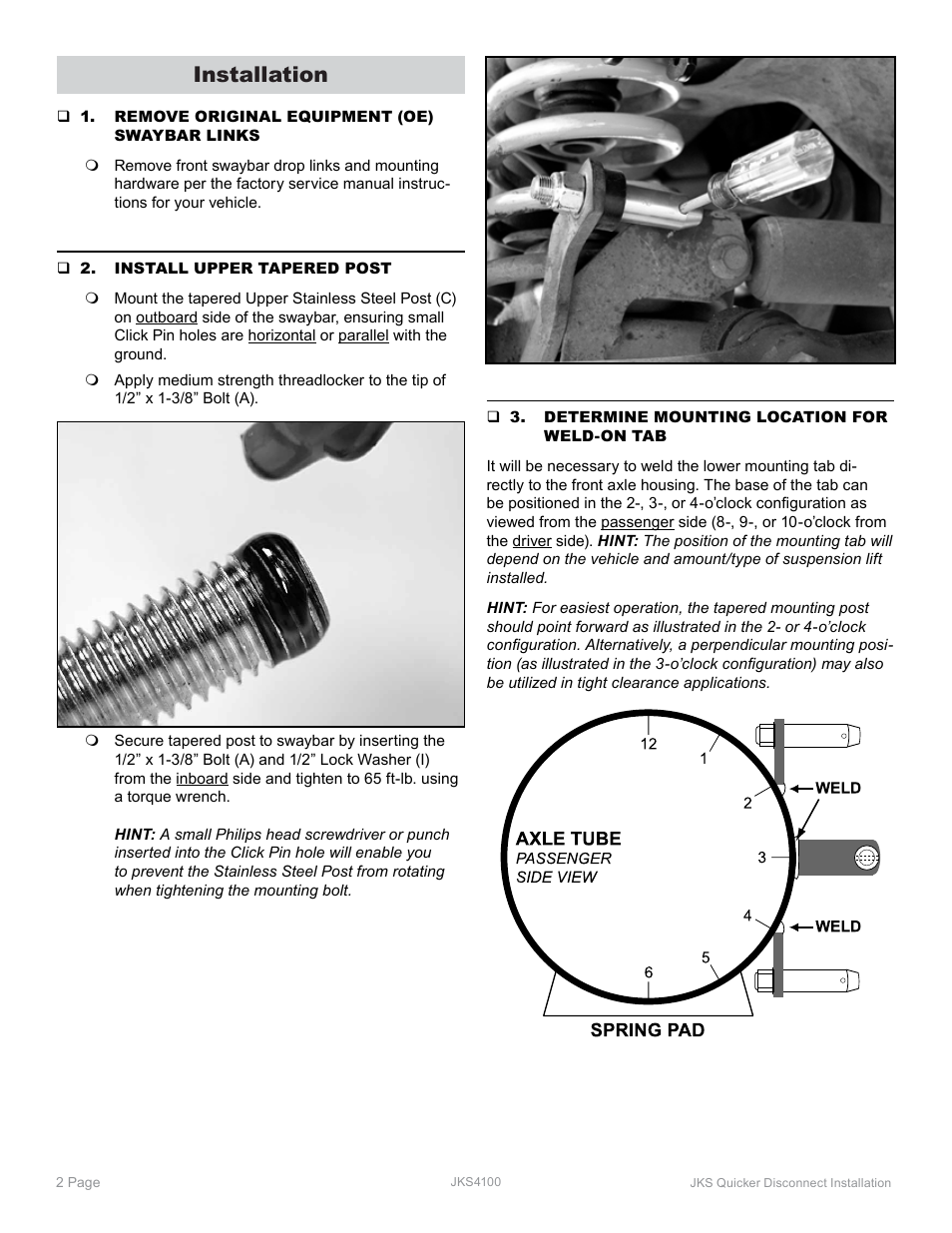 Installation | JKS 4100 User Manual | Page 2 / 4