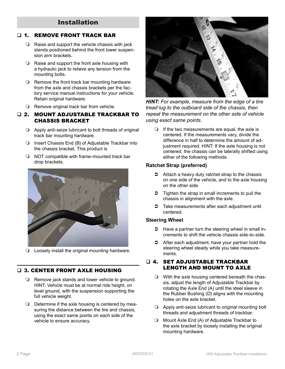 Installation | JKS OGS121 User Manual | Page 2 / 3