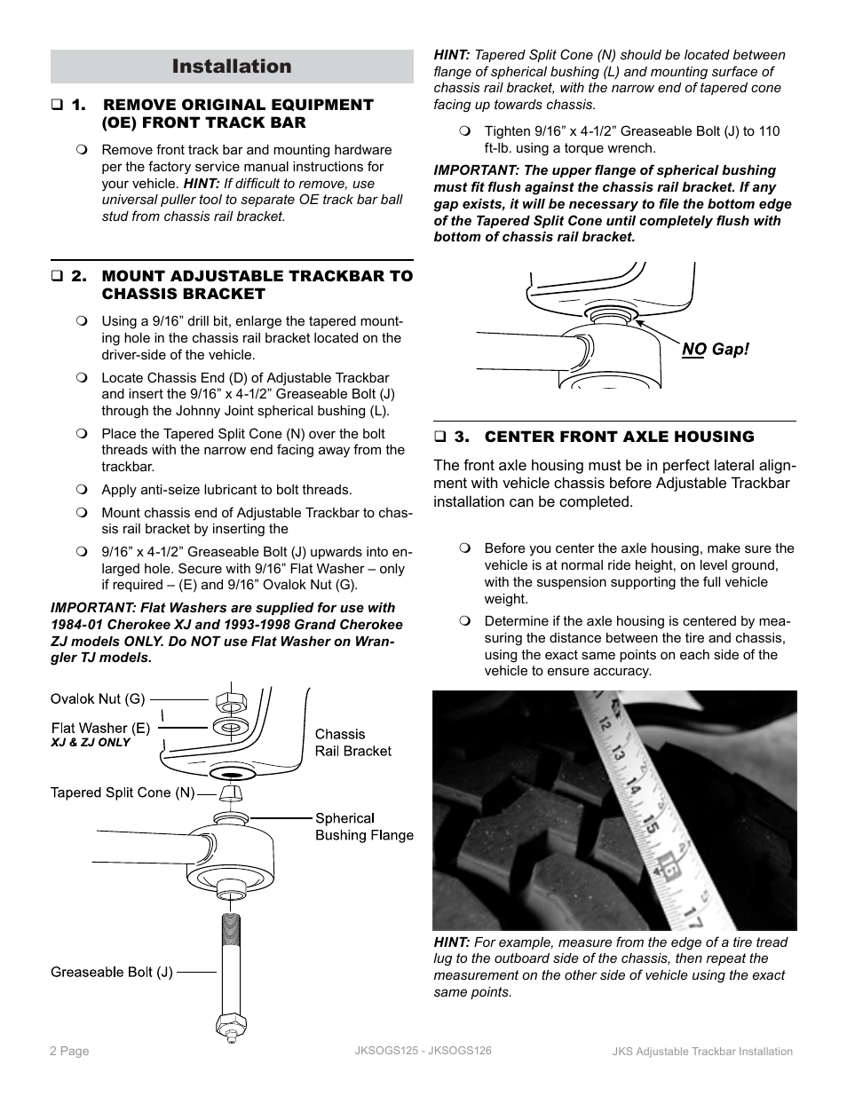 Installation | JKS OGS126 User Manual | Page 2 / 3