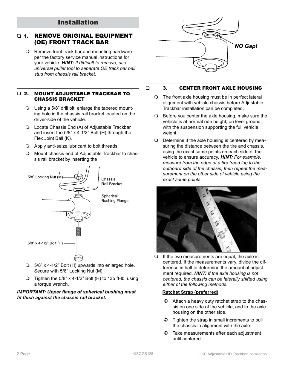 Installation | JKS OGS128 User Manual | Page 2 / 3