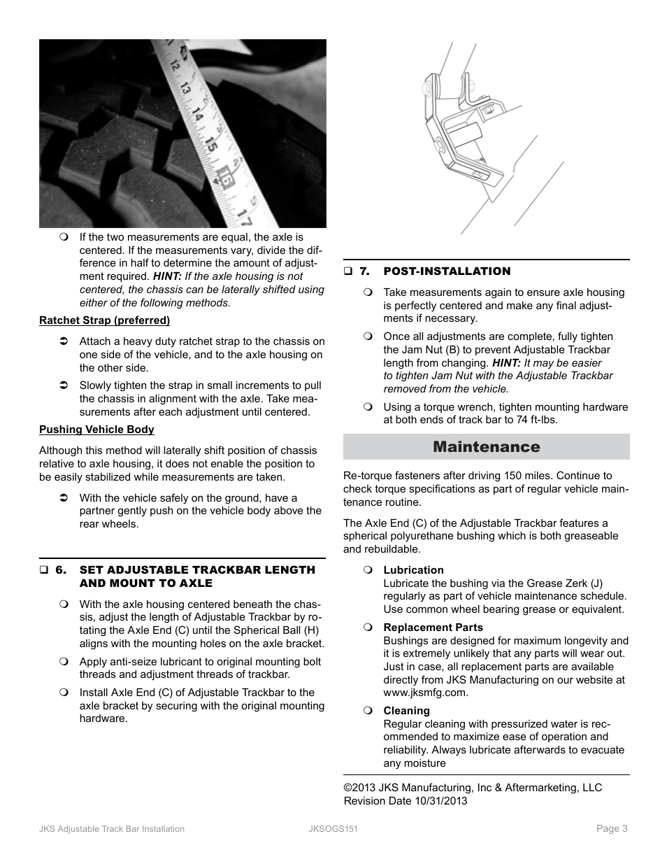 Maintenance | JKS OGS151 User Manual | Page 3 / 3