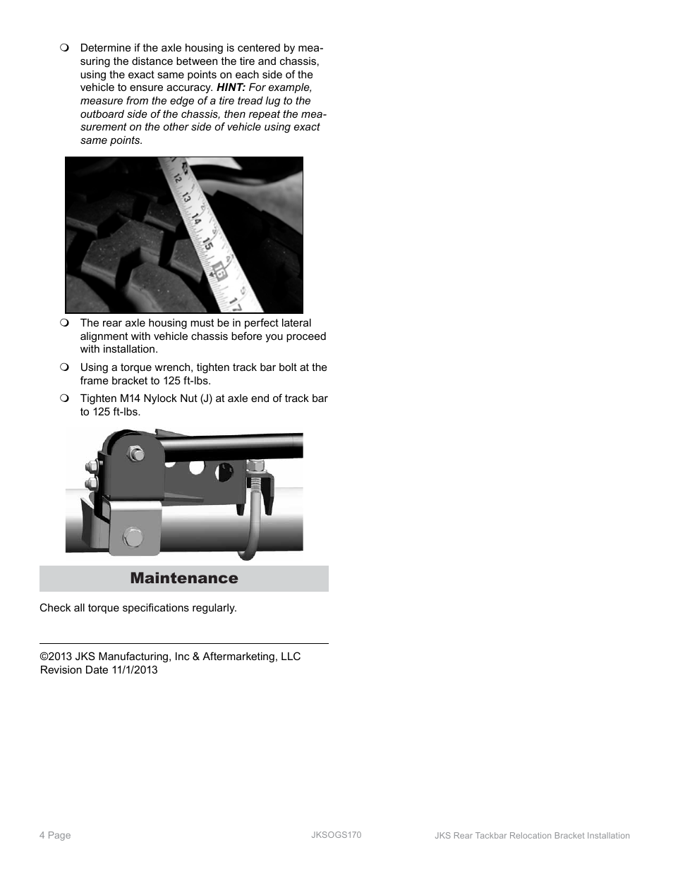 Maintenance | JKS OGS170 User Manual | Page 4 / 4