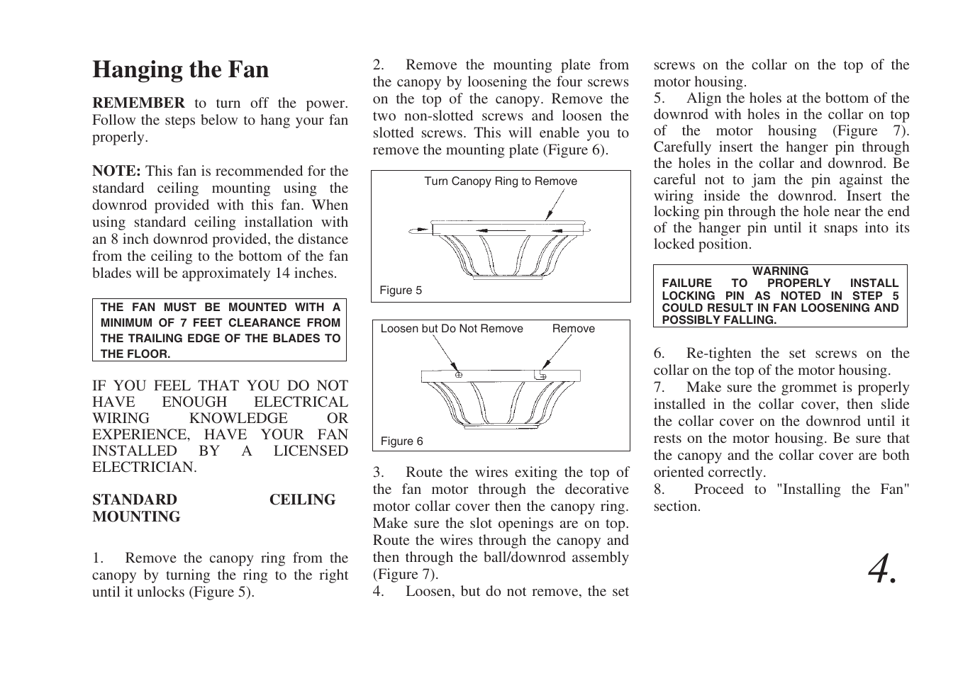 Hanging the fan | King of Fans Almeida User Manual | Page 7 / 16