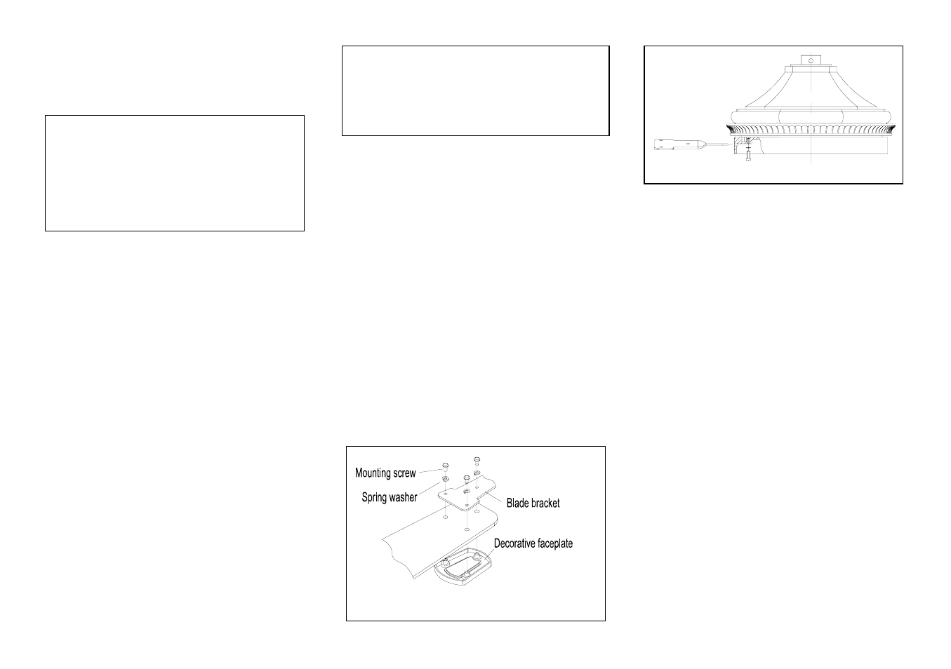 051008.pdf, Installation, Option 1: standard ceiling | Mounting, Option 2: close-to-ceiling, Warning, Finishing the fan installation, Attaching the fan blades | King of Fans Belmont User Manual | Page 10 / 14