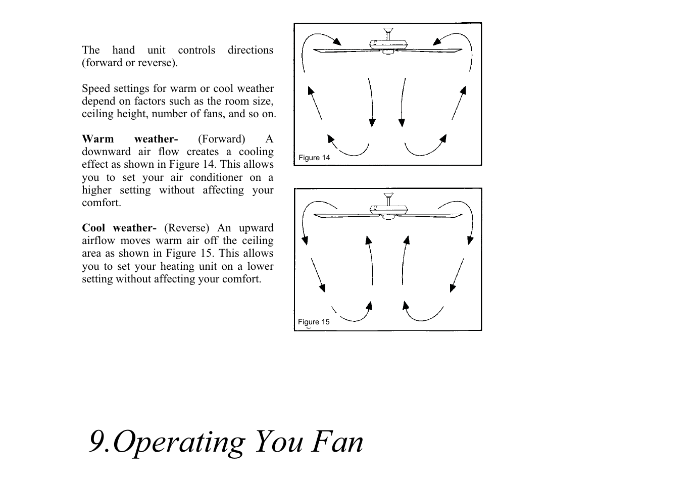 Operating you fan | King of Fans Cabrerra User Manual | Page 11 / 15