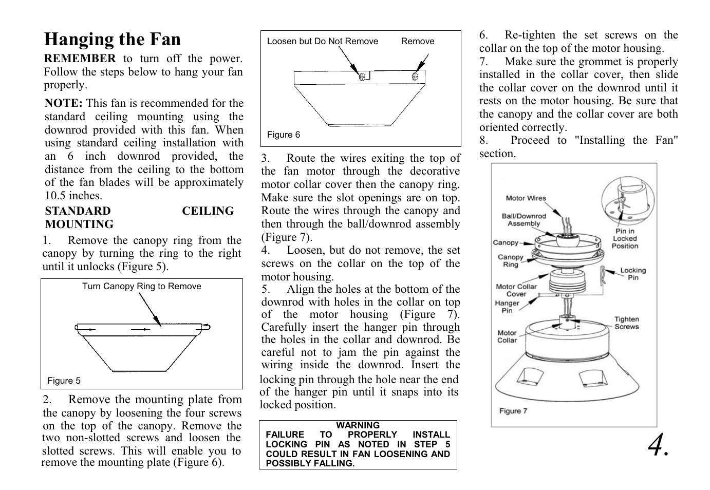 Hanging the fan | King of Fans Cabrerra User Manual | Page 6 / 15
