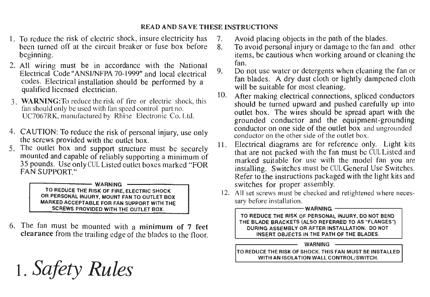 King of Fans Covington User Manual | Page 3 / 16