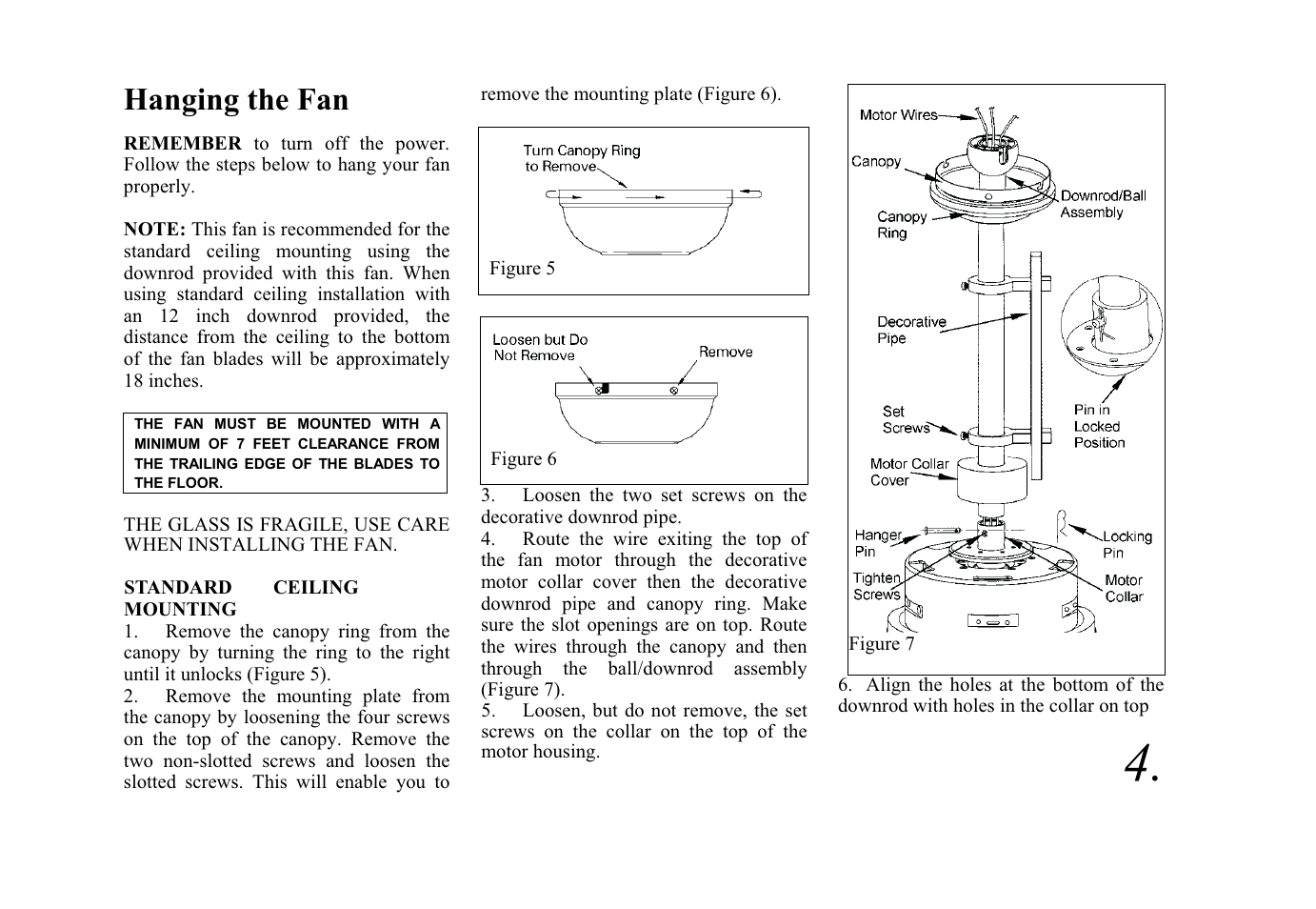 Hanging the fan | King of Fans Cressner User Manual | Page 7 / 15