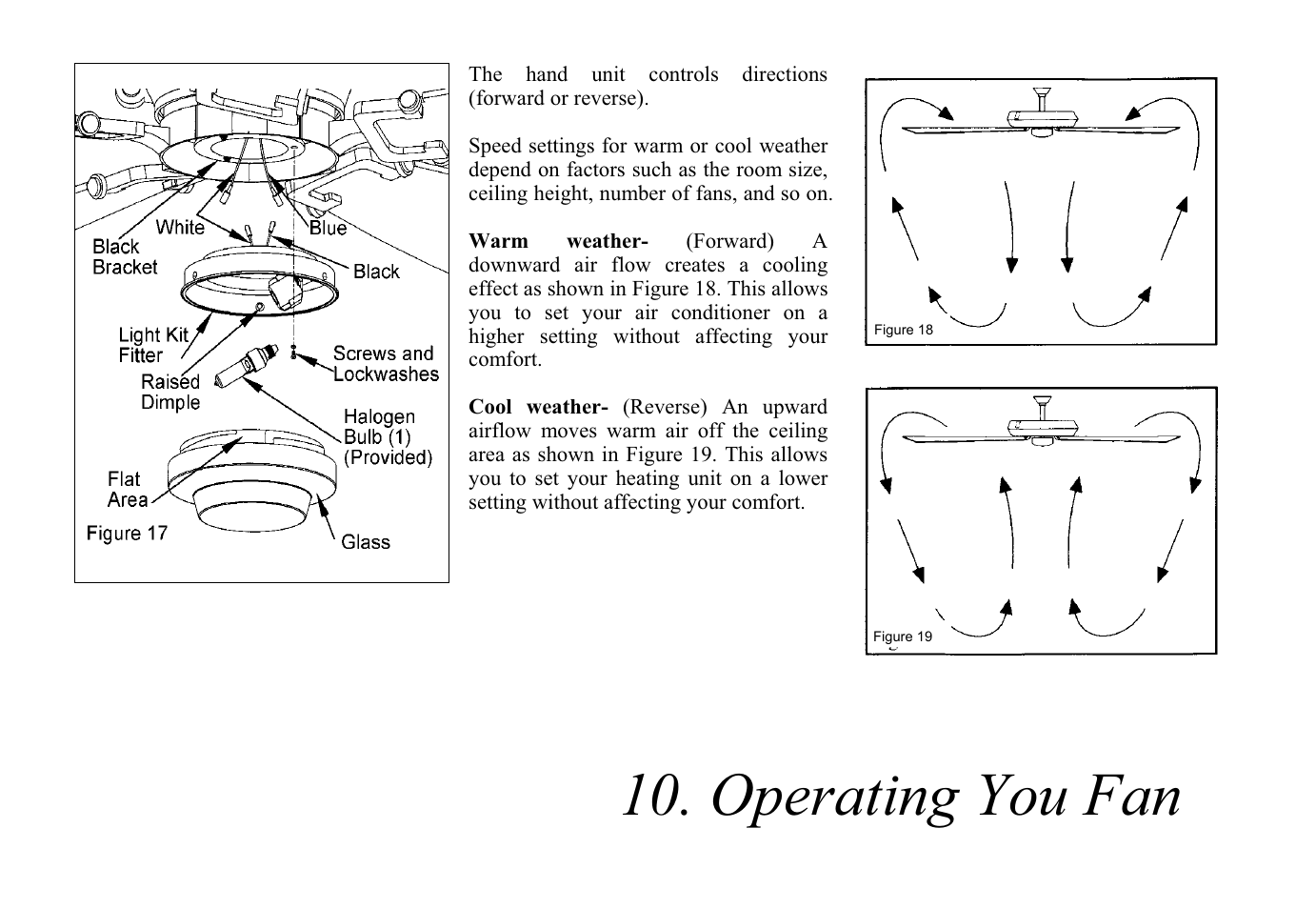 Operating you fan | King of Fans Sabitini User Manual | Page 12 / 16