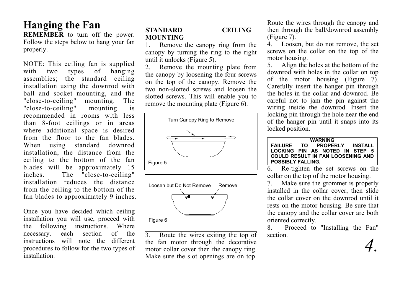 Hanging the fan | King of Fans Sabitini User Manual | Page 6 / 16
