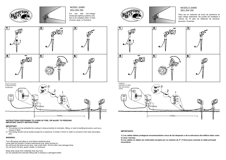 King of Fans 20885 4-Pack Exterior Spotlight Kit User Manual | 1 page
