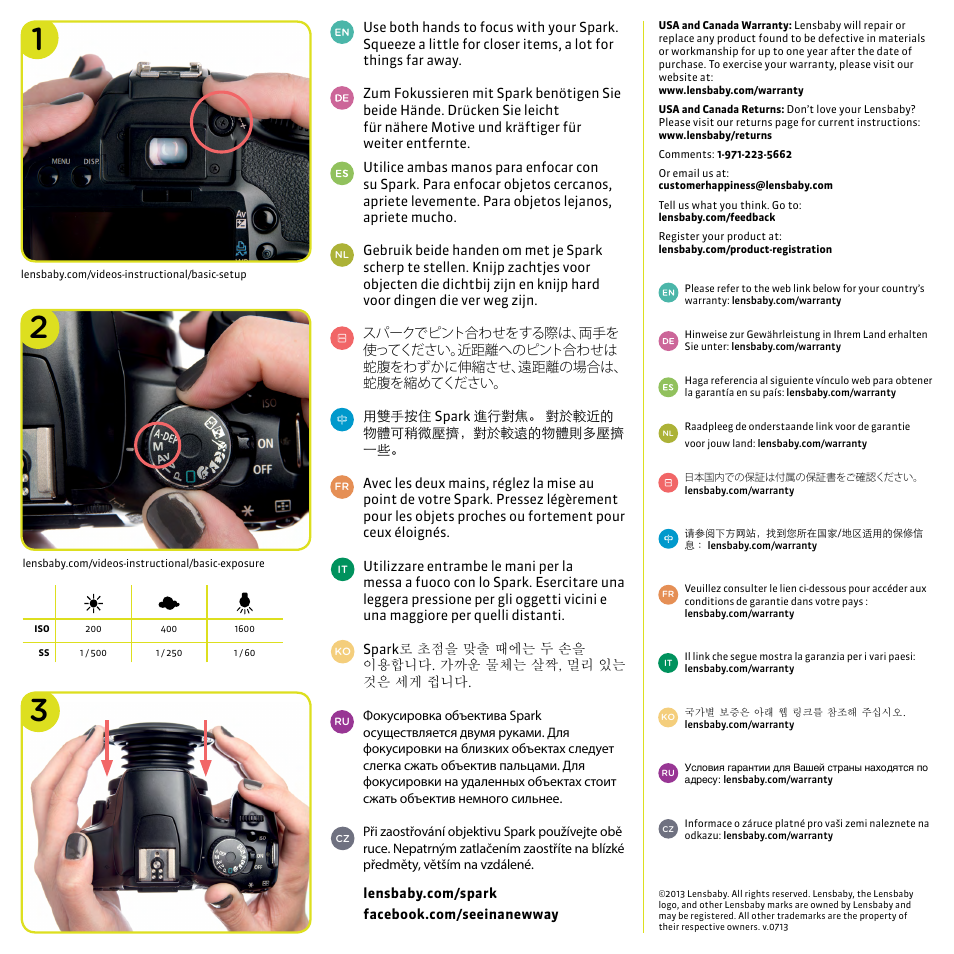 Lensbaby Spark User Manual | 2 pages