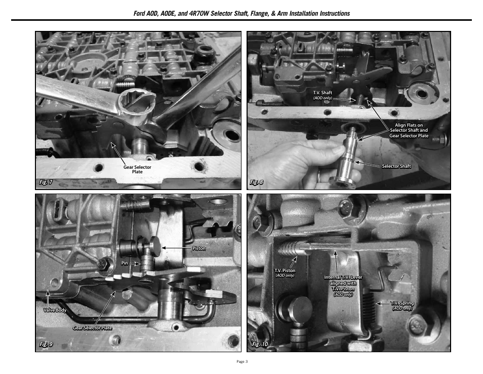 Lokar Ford AOD, AODE, and 4R70W Selector Shaft, Flange, & Arm User Manual | Page 3 / 4