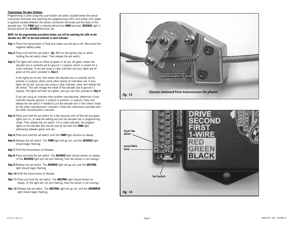 Lokar Cable Operated Sensor Kit-GM User Manual | Page 5 / 6