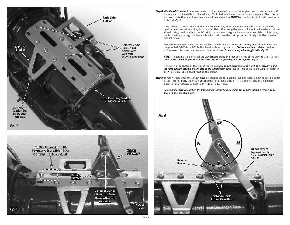 Lokar Automatic Trans Mount Shifter Ford AOD, 4R70W, and AODE User Manual | Page 3 / 6