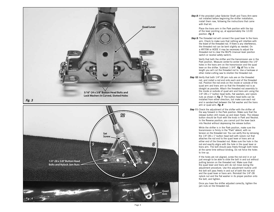 Lokar Automatic Transmission Shifter Ford AOD, 4R70W, and AODE Floor Mount User Manual | Page 3 / 6