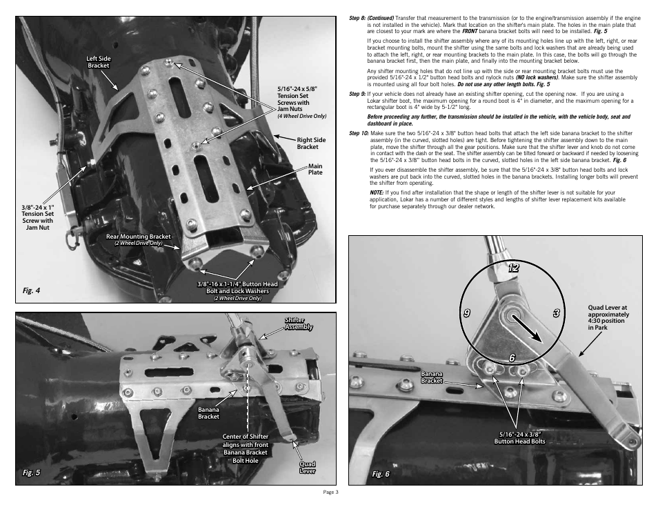 Lokar Automatic Trans Mount Shifter TH400 User Manual | Page 3 / 6