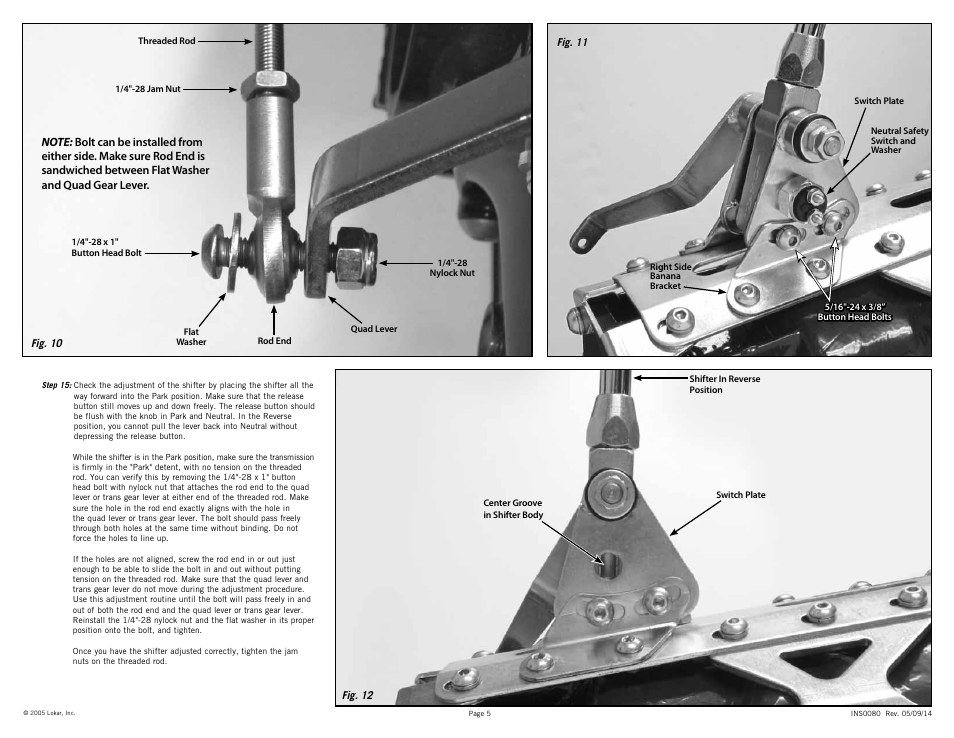 Lokar Automatic Trans Mount Shifter TH400 User Manual | Page 5 / 6