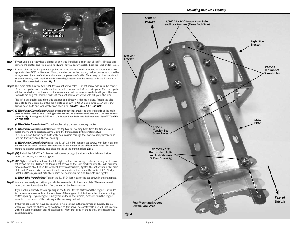 Lokar Automatic Trans Mount Shifter TH350 User Manual | Page 2 / 6