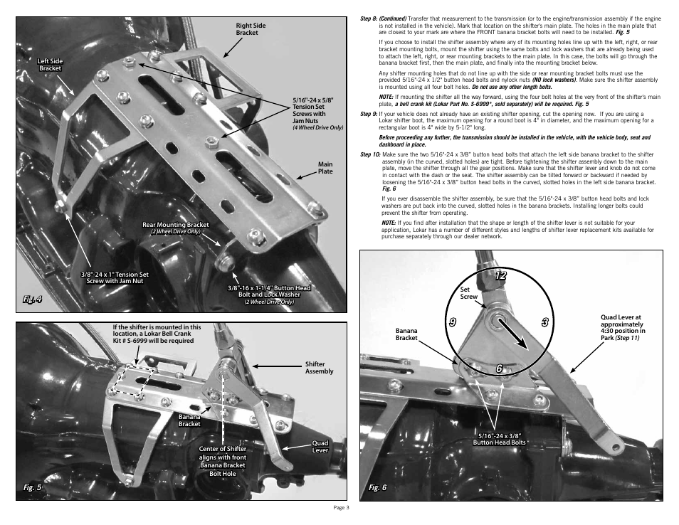 Lokar Automatic Trans Mount Shifter TH350 User Manual | Page 3 / 6