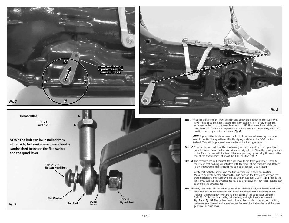 Lokar Automatic Trans Mount Shifter TH350 User Manual | Page 4 / 6