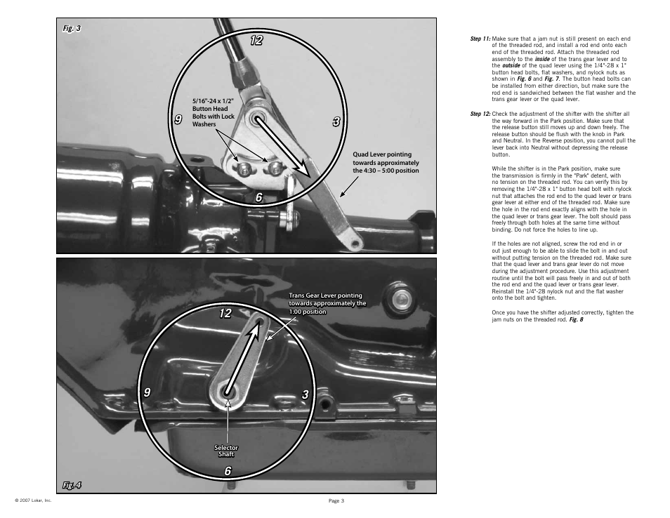 Lokar Automatic Transmission Shifter GM Tailmount User Manual | Page 3 / 6